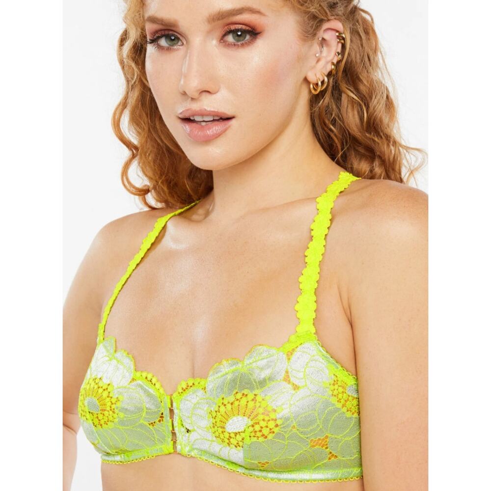 Savage X Fenty Perfect Poppy Lace Bralette Seashell Blue Women's‎ Size Large